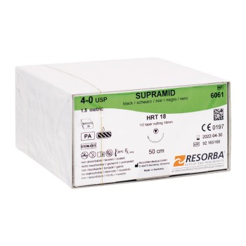 Supramid schwarz 4/0 HRT18  3Dtz