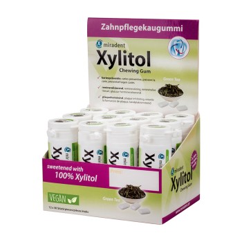 miradent Xylitol Gum Green Tea 12x30St