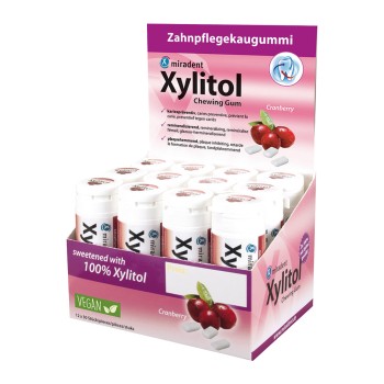 miradent Xylitol Gum Cranberry 12x30St