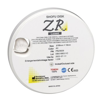 Shofu DISK ZR Lucent 18mm A3   St