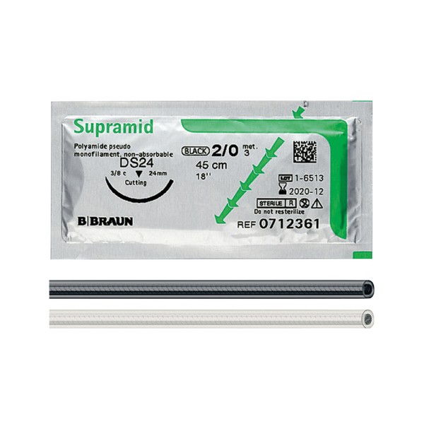 Supramid schwarz HS15 4/0 45cm Dtz