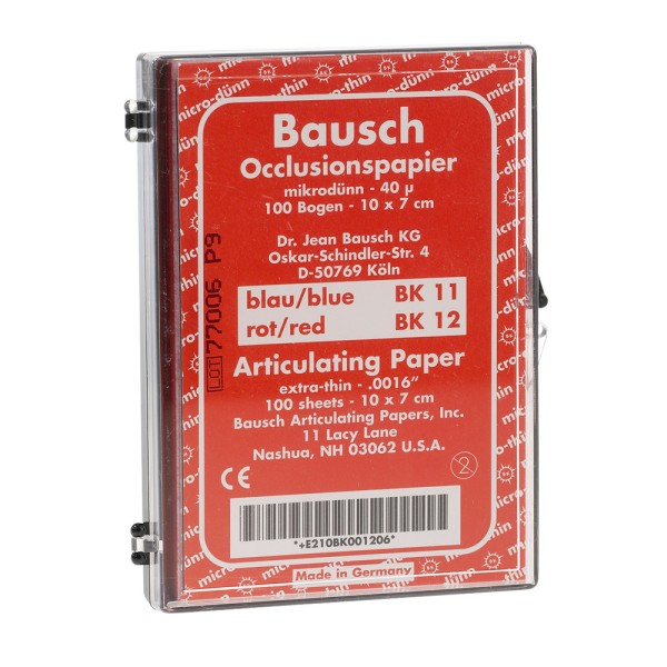 Occlusionspapier rot BK 12   100Blatt