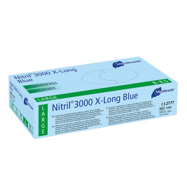 Nitril 3000 pdfr Gr.L blau x-long 100St