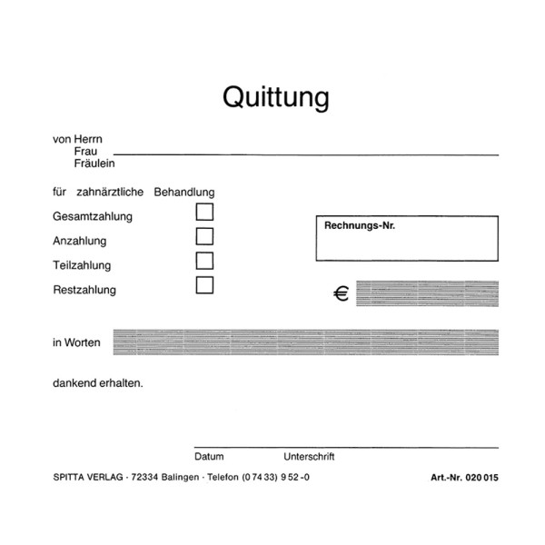 Quittungsform. A6 einfach Bl