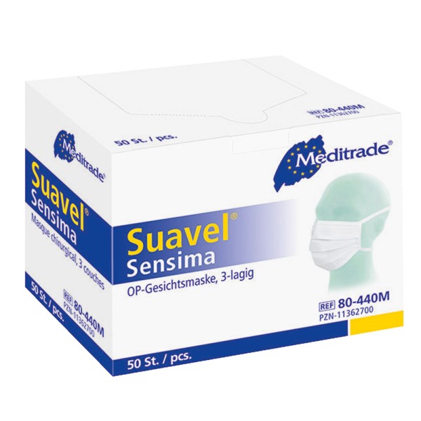 Suavel Sensima Masken Allerg. weiß 50St