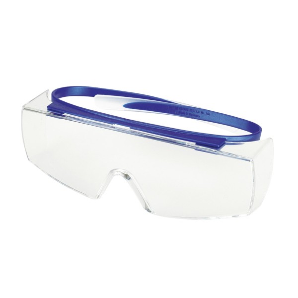 Schutzbrille iSpec Fit OTG UV blau/tr.St